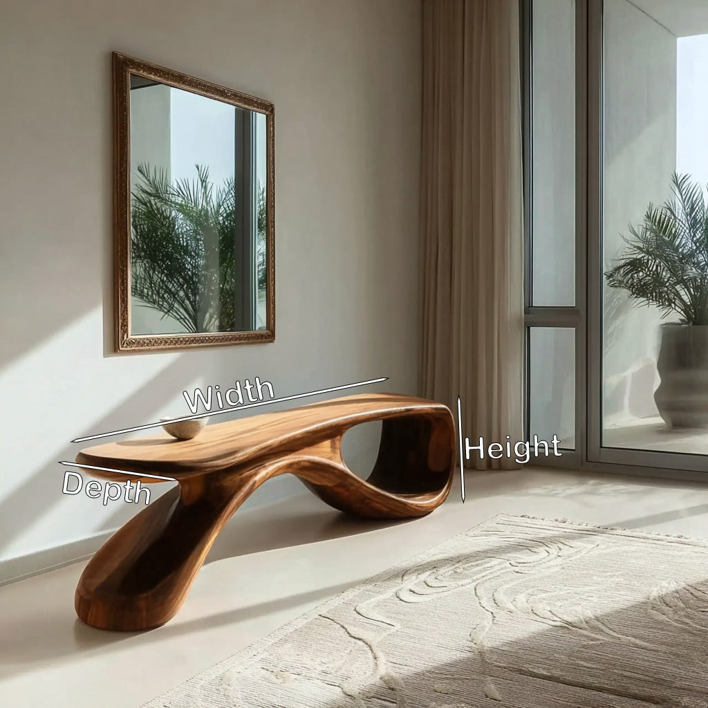 Artistic Wooden Bench For Modern Entryway Interior Decor