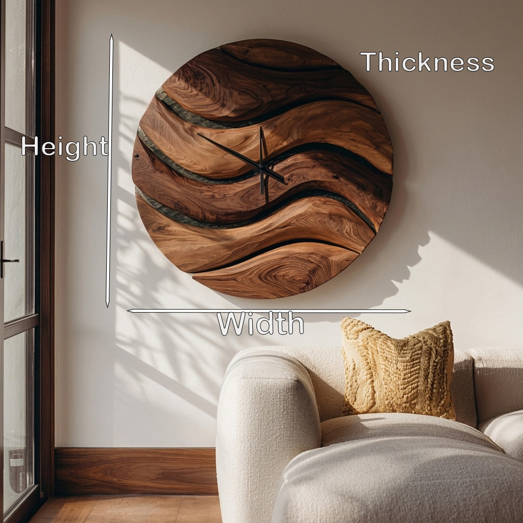 Artistic Minimal Wooden Wall Clock For Living Room Decor