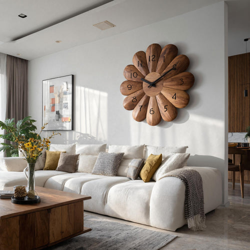 Modern Wooden Wall Clock For Luxury Home Interior