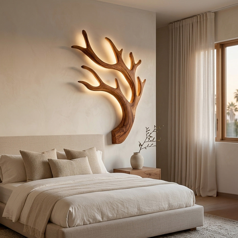 Artistic Wooden Wall Light For Quiet Luxury Interior