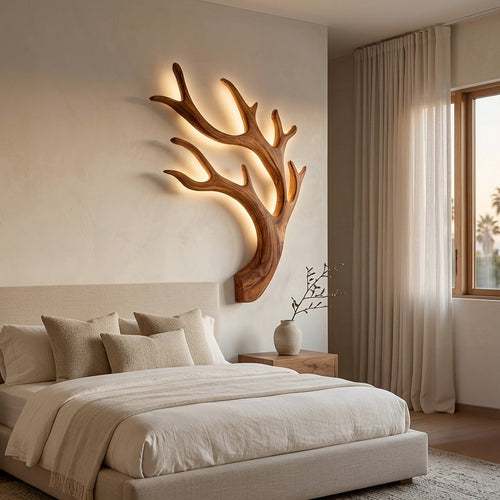 Artistic Wooden Wall Light For Quiet Luxury Interior