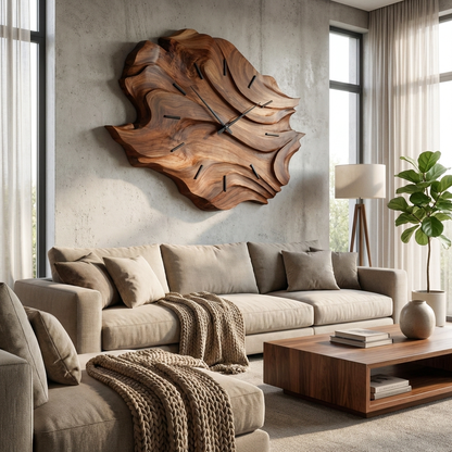 Handcrafted Wooden Wall Clock For Cozy Bedroom Interior