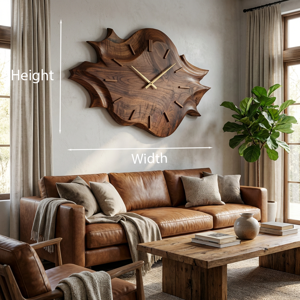 Artistic Wooden Wall Clock For Modern Apartment Living Room