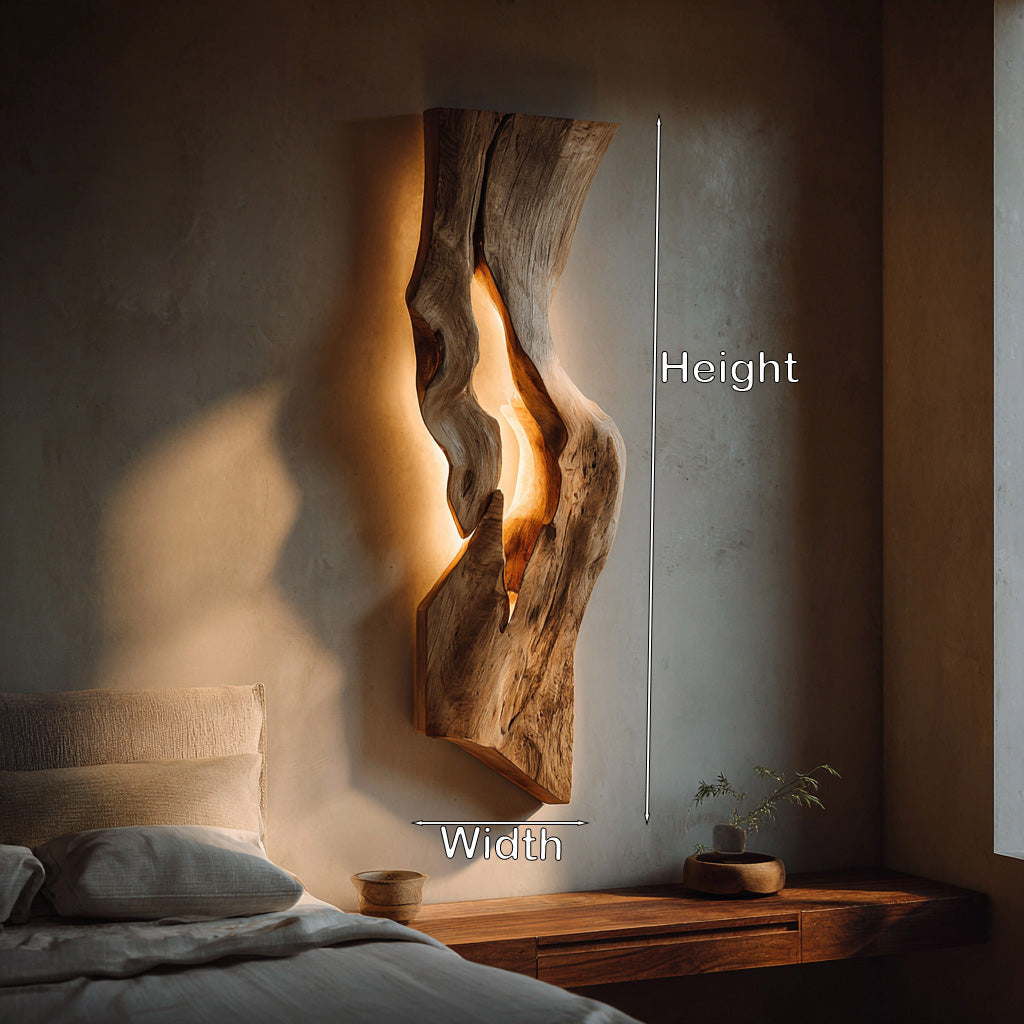 Rustic Wooden Wall Lamp For Bedroom Accent