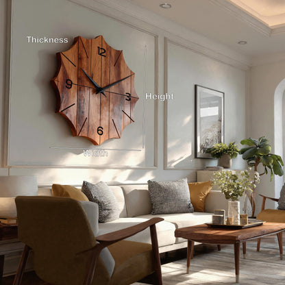 Organic Wooden Wall Clock For Designer Living Room