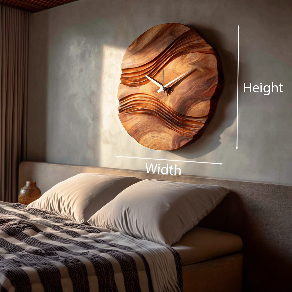 Handcrafted Wooden Wall Clock For Bedroom Wall Decor