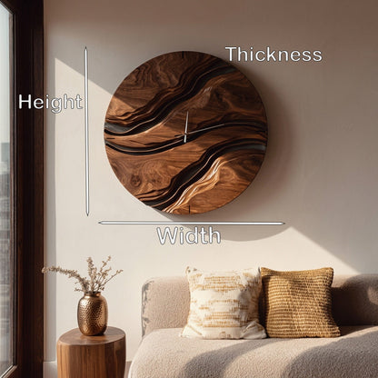 Minimalist Artistic Wooden Wall Clock For Living Room Design