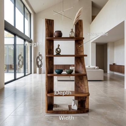 Mid Century Wooden Bookshelf For Apartment Living Room