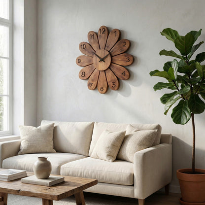 Artisan Wooden Wall Clock For Contemporary Living Space