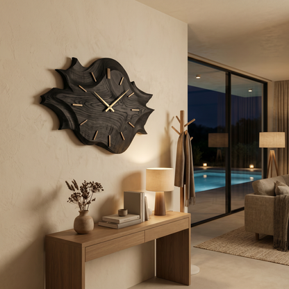 Artistic Wooden Wall Clock For Modern Apartment Living Room