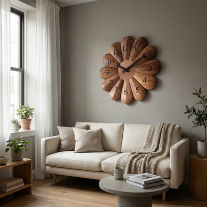 Modern Wooden Wall Clock For Luxury Home Interior