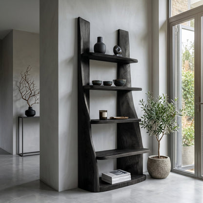 Mid Century Wooden Bookshelf For Apartment Living Room