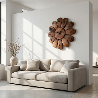 Handcrafted Wooden Wall Clock For Modern Living Room Decor