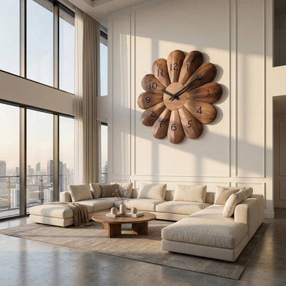 Modern Wooden Wall Clock For Luxury Home Interior