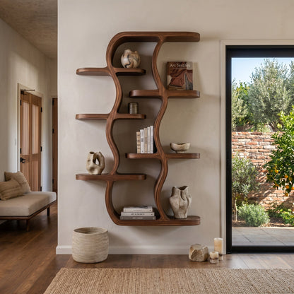 Contemporary Wooden Wall Mounted Shelf For Apartment Living Room