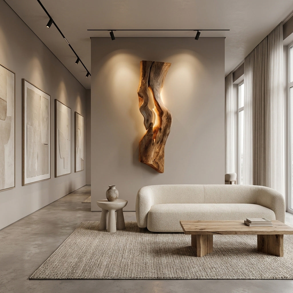 Rustic Wooden Wall Lamp For Bedroom Accent