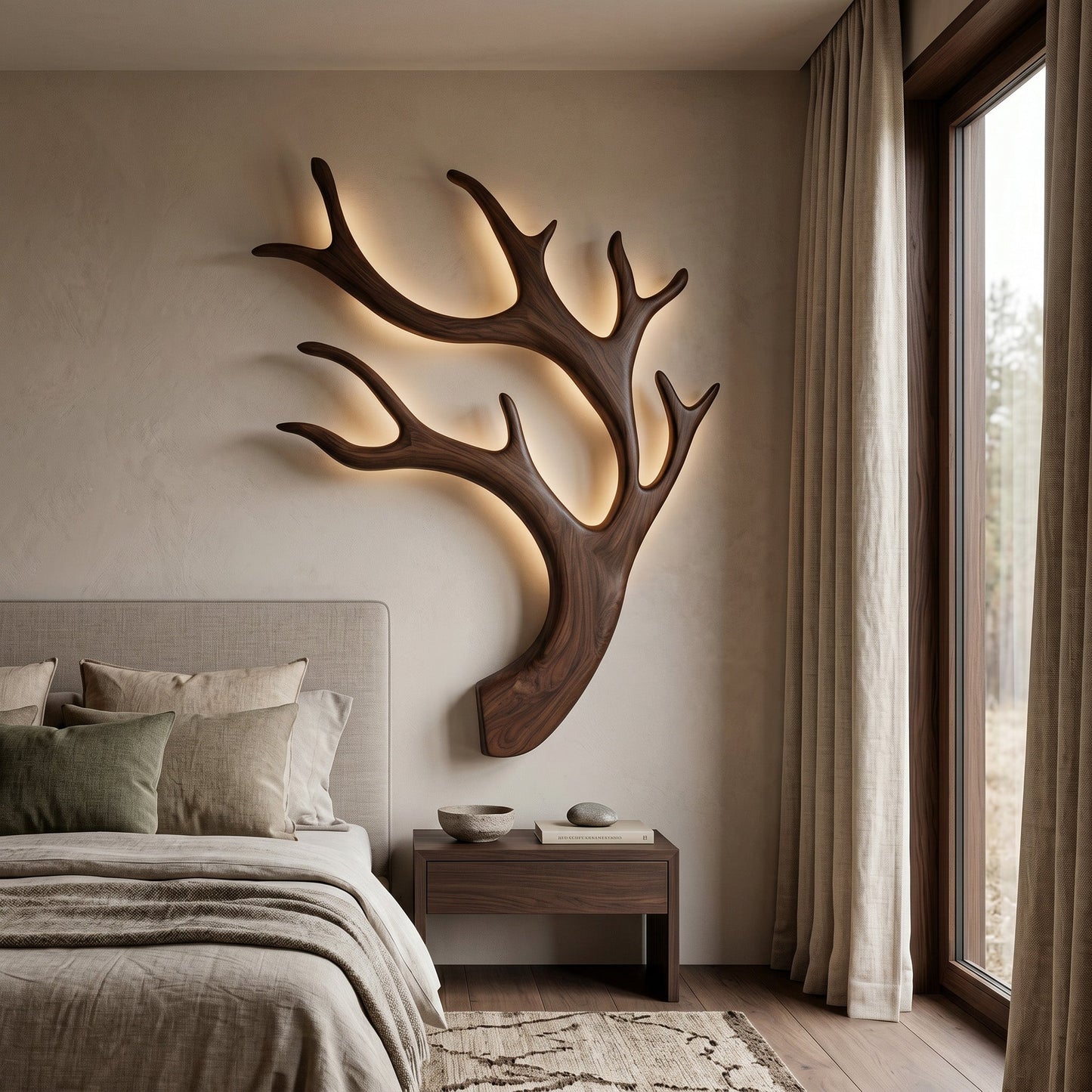 Artistic Wooden Wall Light For Quiet Luxury Interior