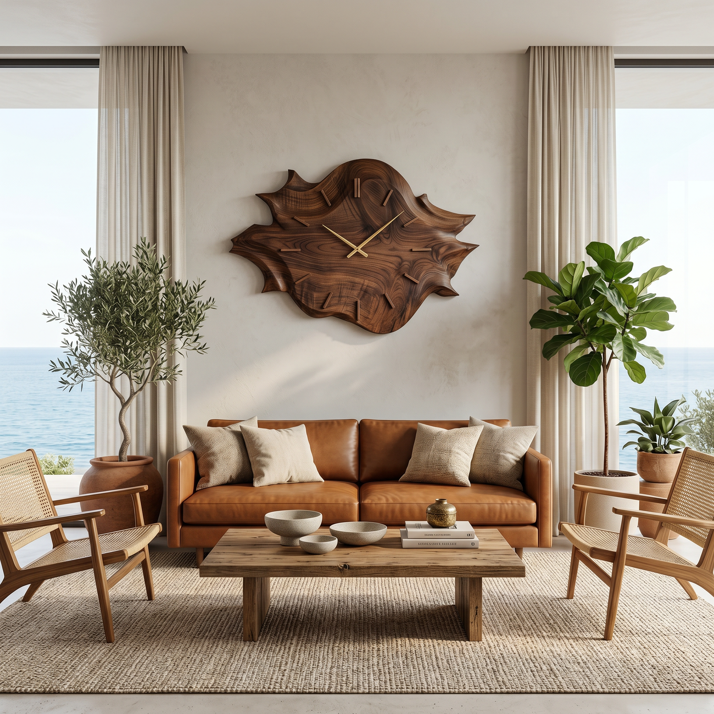 Artistic Wooden Wall Clock For Modern Apartment Living Room