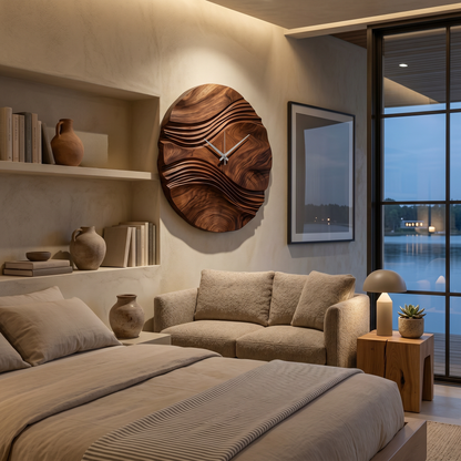 Handcrafted Wooden Wall Clock For Bedroom Wall Decor