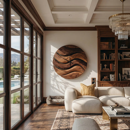 Artistic Minimal Wooden Wall Clock For Living Room Decor