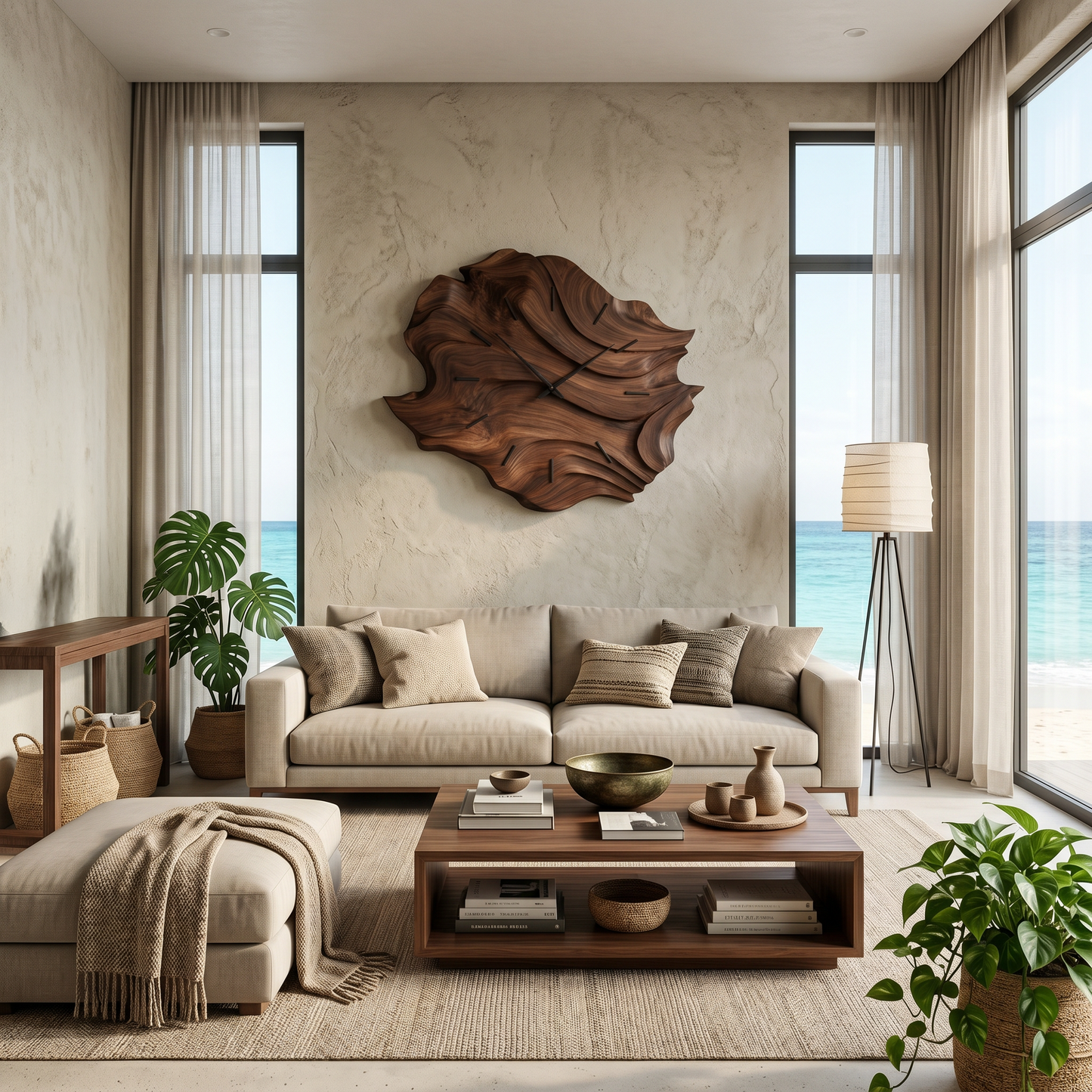 Handcrafted Wooden Wall Clock For Cozy Bedroom Interior
