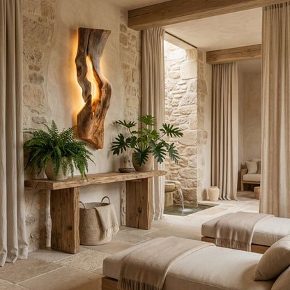 Rustic Wooden Wall Lamp For Bedroom Accent