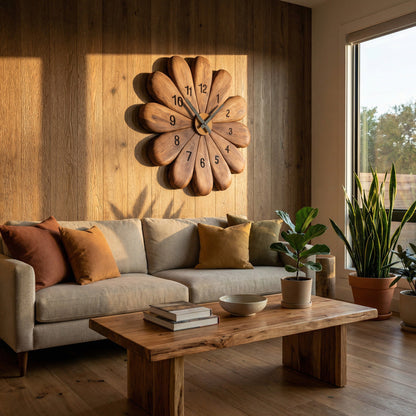 Modern Wooden Wall Clock For Timeless Interior
