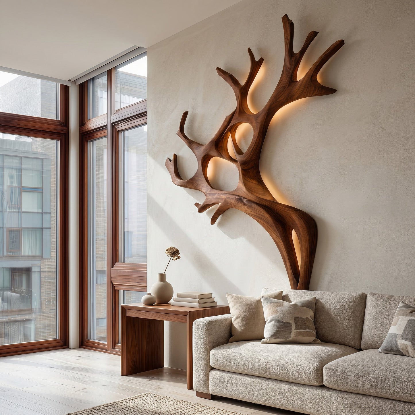Artistic Wooden Wall Light For Home Decor