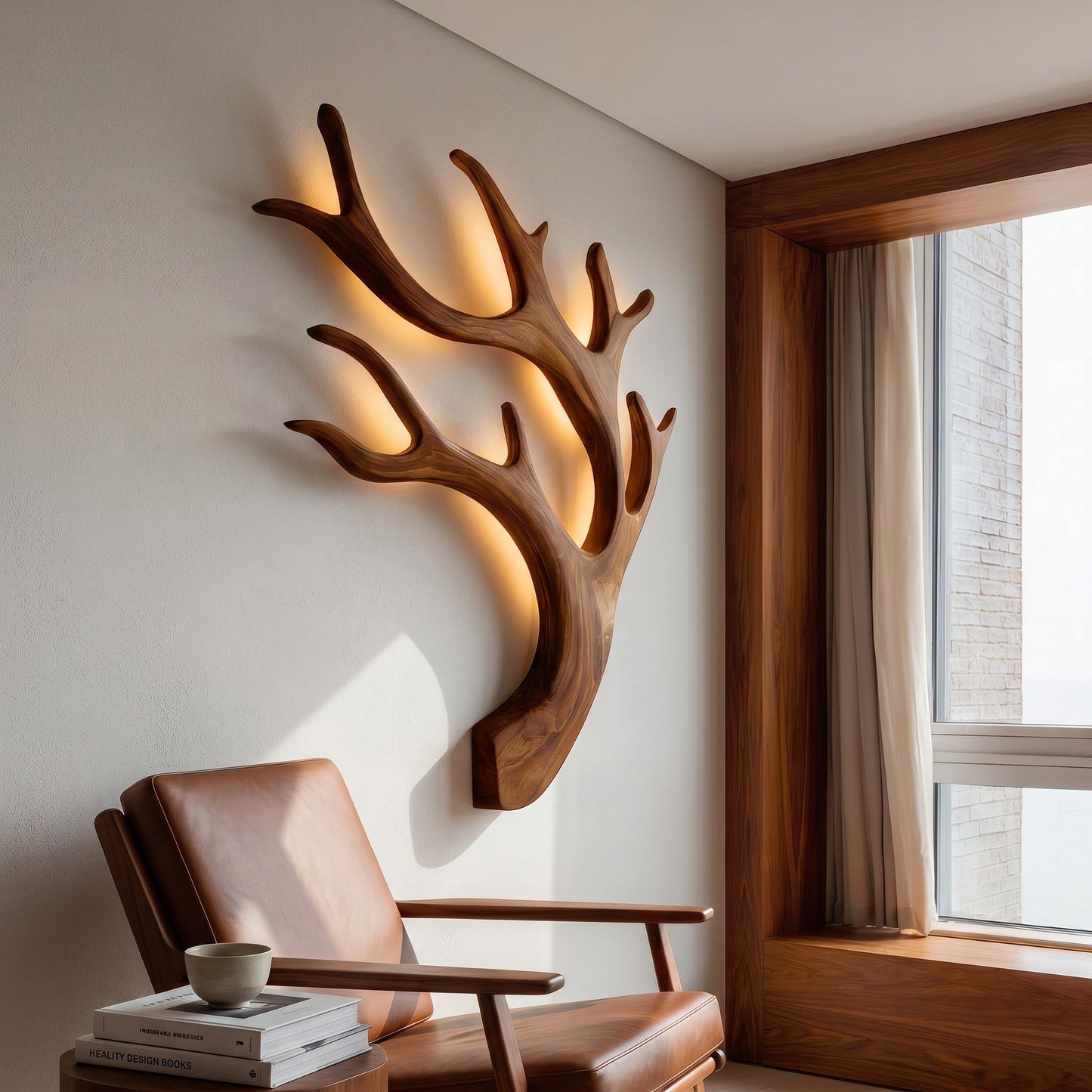 Artistic Wooden Wall Light For Quiet Luxury Interior