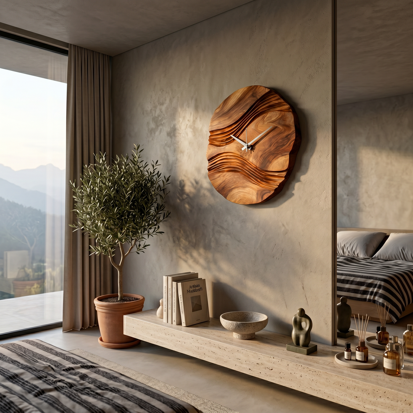 Handcrafted Wooden Wall Clock For Bedroom Wall Decor