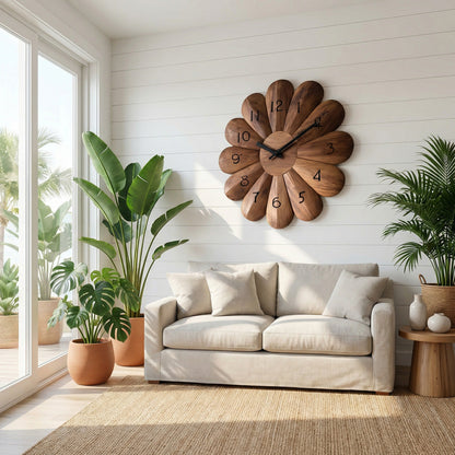 Modern Wooden Wall Clock For Luxury Home Interior