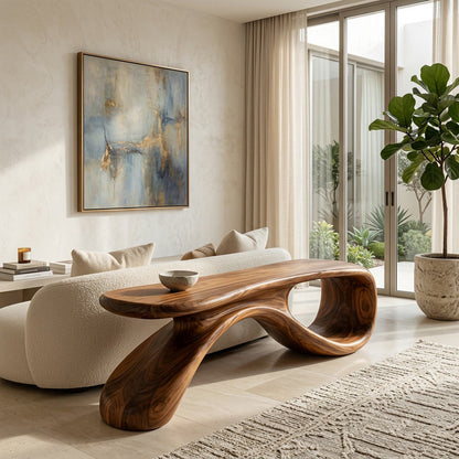 Artistic Wooden Bench For Modern Entryway Interior Decor