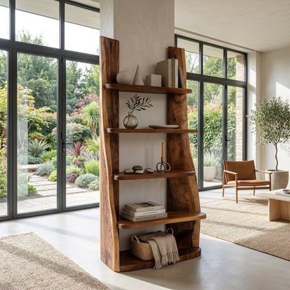 Mid Century Wooden Bookshelf For Apartment Living Room