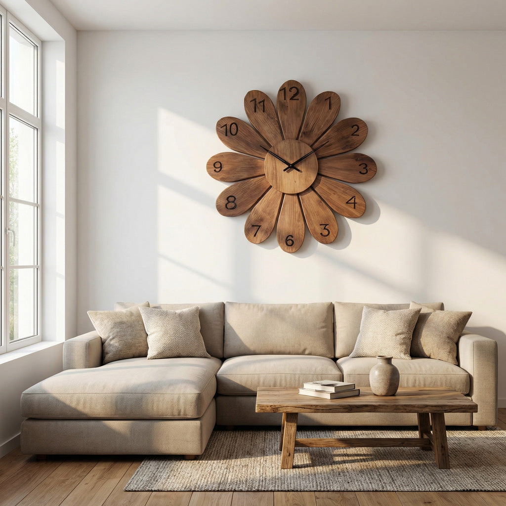 Artisan Wooden Wall Clock For Contemporary Living Space