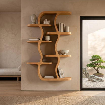 Contemporary Wooden Wall Mounted Shelf For Apartment Living Room