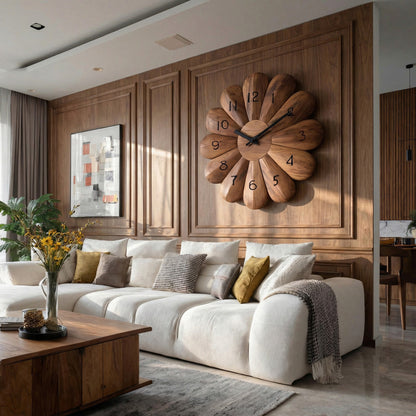 Modern Wooden Wall Clock For Luxury Home Interior