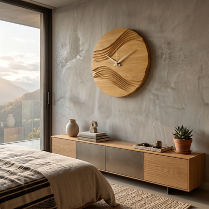 Handcrafted Wooden Wall Clock For Bedroom Wall Decor