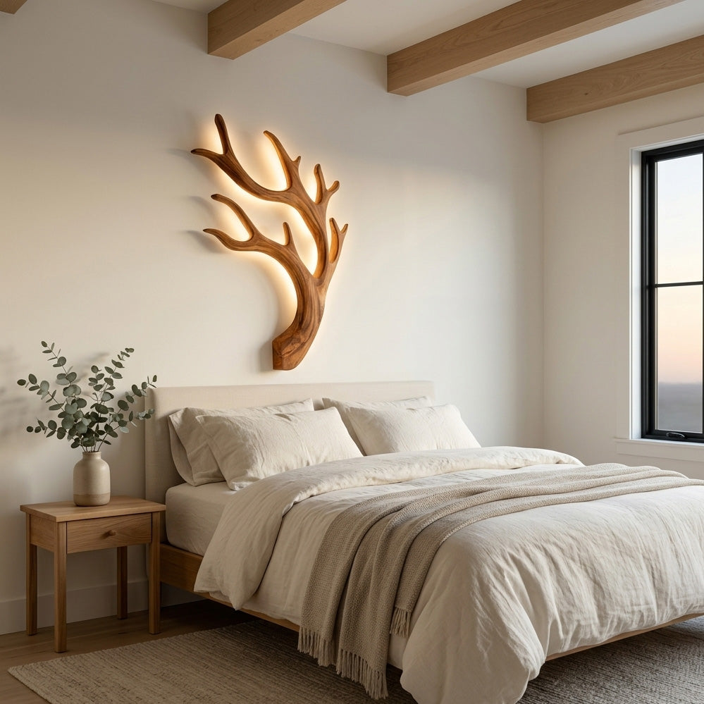 Artistic Wooden Wall Light For Quiet Luxury Interior