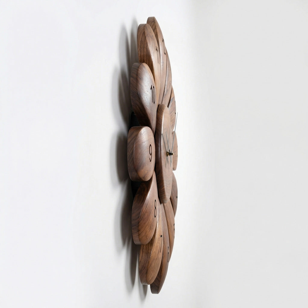 Handcrafted Wooden Wall Clock For Modern Living Room Decor