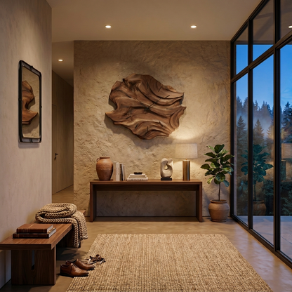 Handcrafted Wooden Wall Clock For Cozy Bedroom Interior