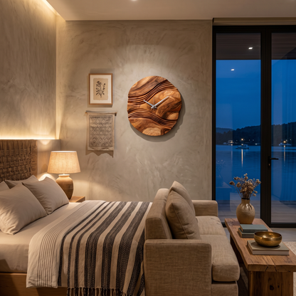Handcrafted Wooden Wall Clock For Bedroom Wall Decor