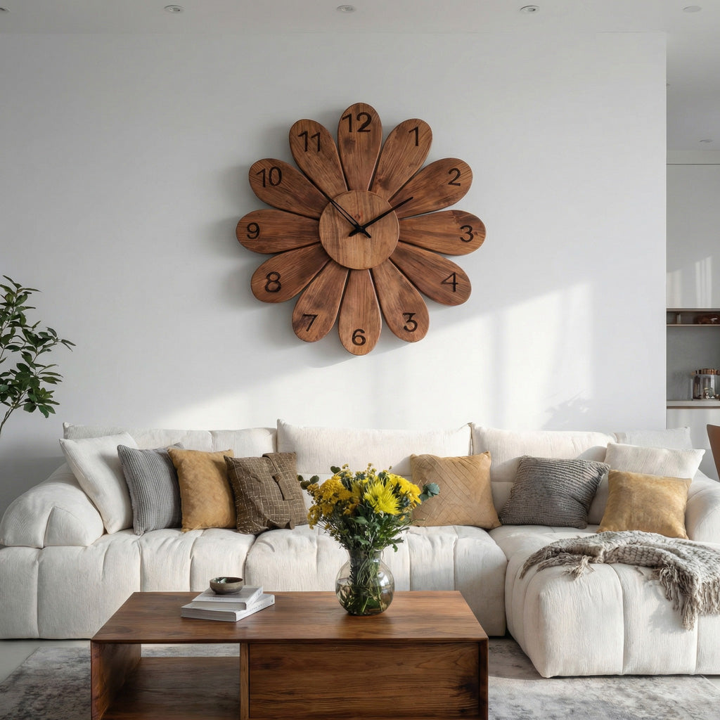 Artisan Wooden Wall Clock For Contemporary Living Space