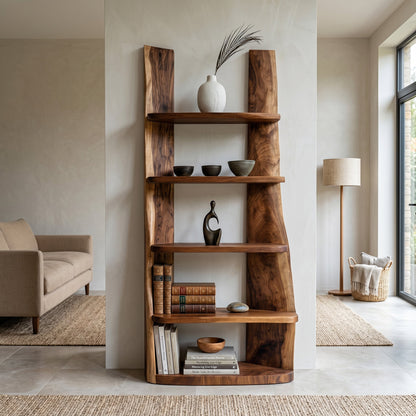 Mid Century Wooden Bookshelf For Apartment Living Room