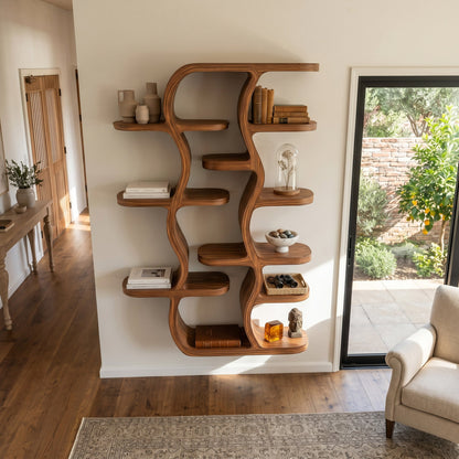 Contemporary Wooden Wall Mounted Shelf For Apartment Living Room