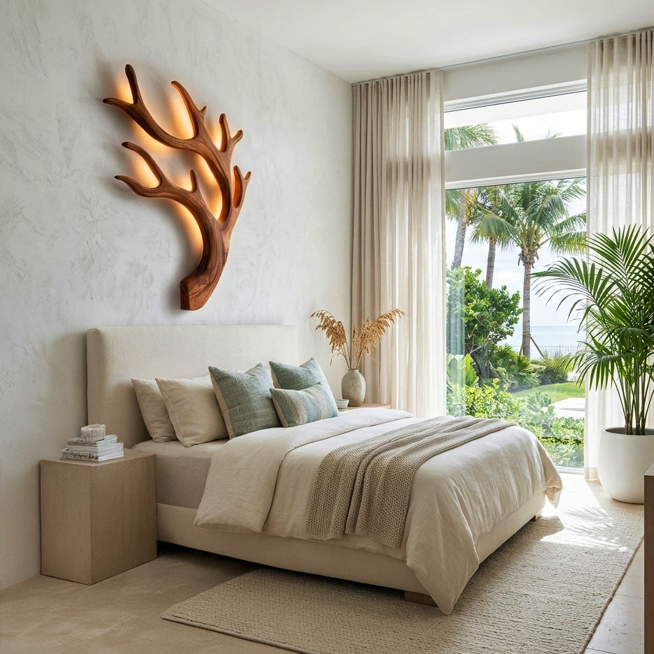Artistic Wooden Wall Light For Quiet Luxury Interior