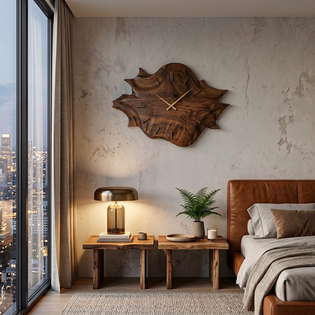 Artistic Wooden Wall Clock For Modern Apartment Living Room